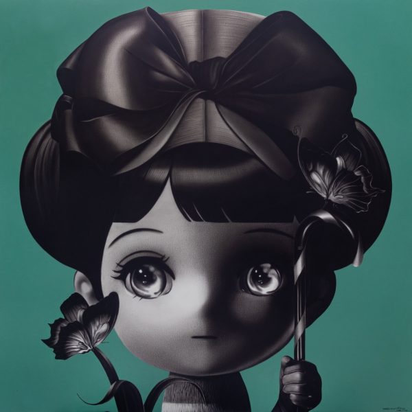 Valdo Manullang Title: « Luna » Size: 100 x 100 cm Medium: Charcoal on canvas